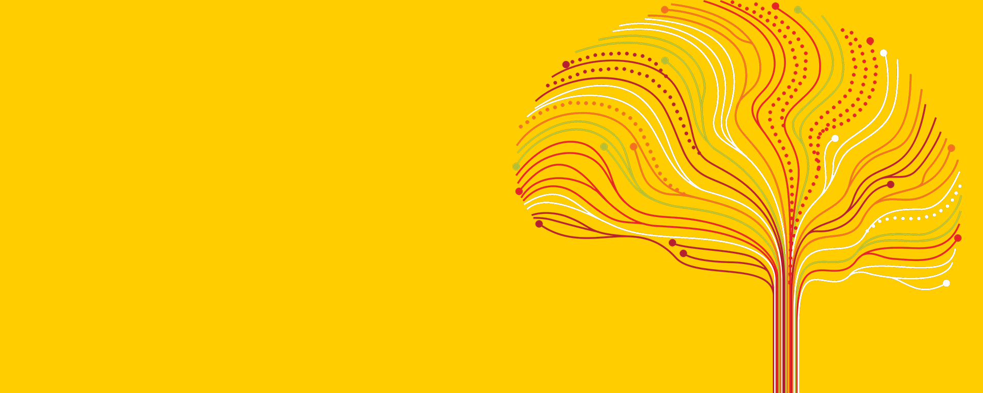 Yellow background with outline of a brain-shaped tree