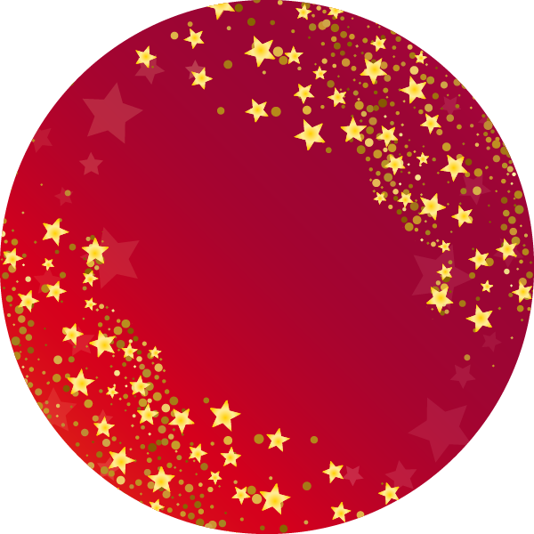 Red background with gold stars on top