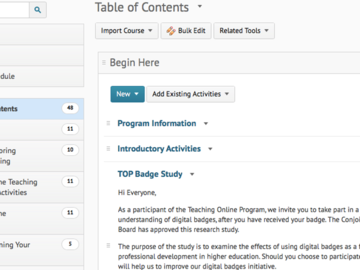 Group content into modules by topic