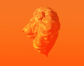 3D Orange Lion